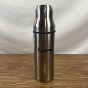 Vintage LL Bean Thermos Travel Hot/Cold Stainless Steel Silver VNO4839 Coffee